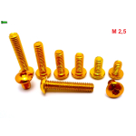 ZŁOTE ALUMINIOWE ŚRUBY ISO 7380 M2,5